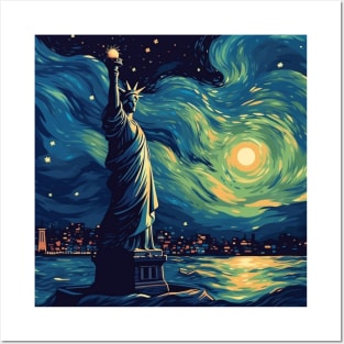 Stary Liberty Night Posters and Art